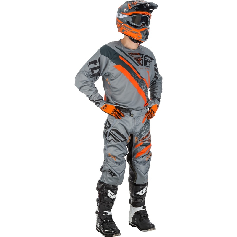Motocross Trikot FLY Racing EVO 2018 - USA grau-orange-schwarz