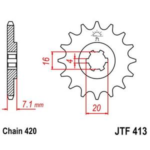 Ritzel JT JTF 413-16 16T, 420