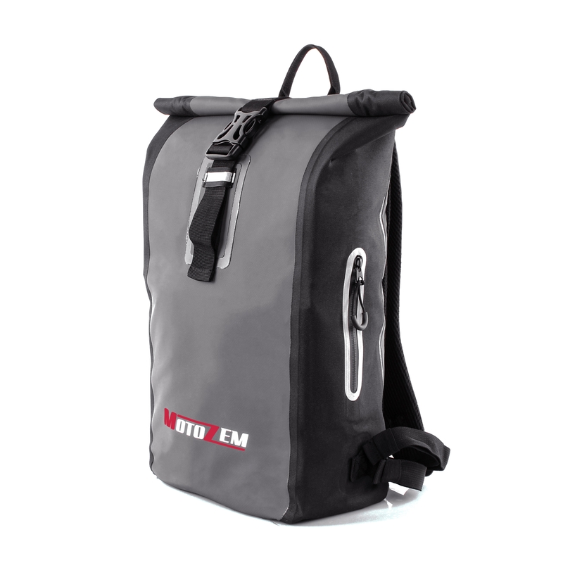 MotoZem wasserdichter Rucksack schwarz-grau