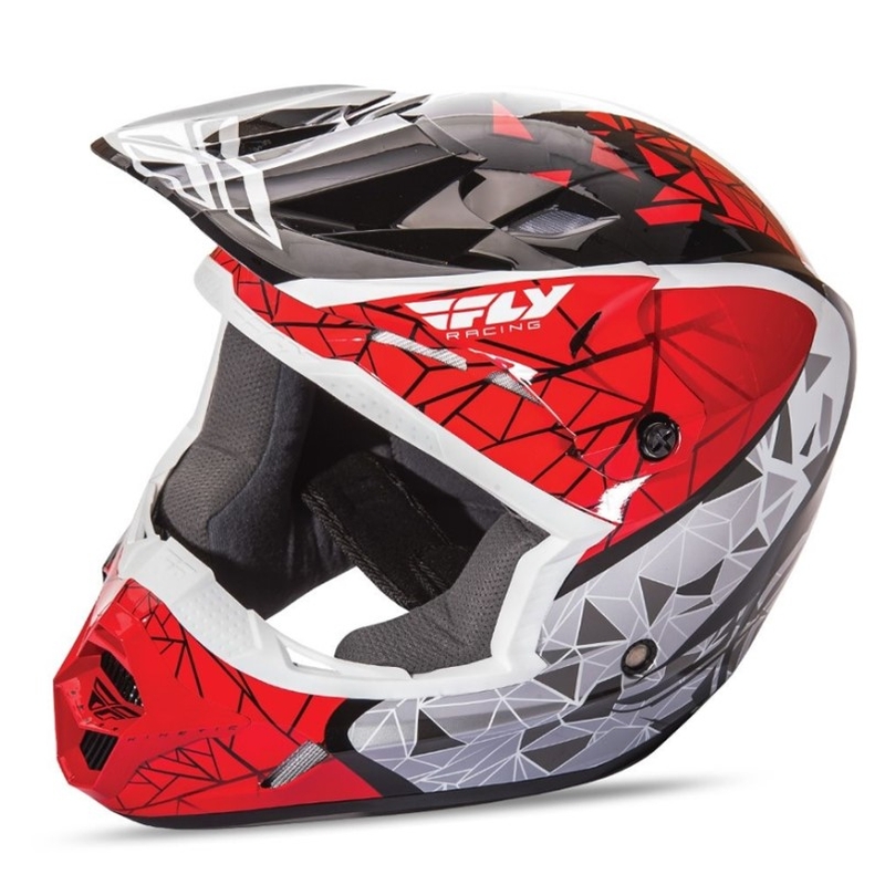 Motocross Helm FLY Racing Kinetic CRUX - USA rot-weiß-schwarz Ausverkauf