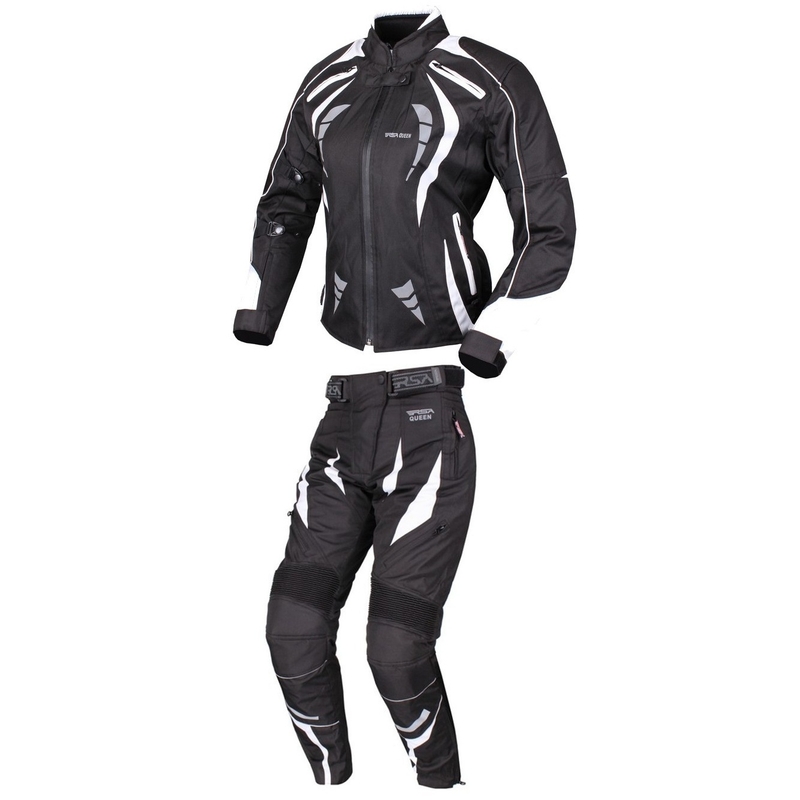 Schwarz-weißer Motorrad-Overall von RSA Queen für Frauen Ausverkauf