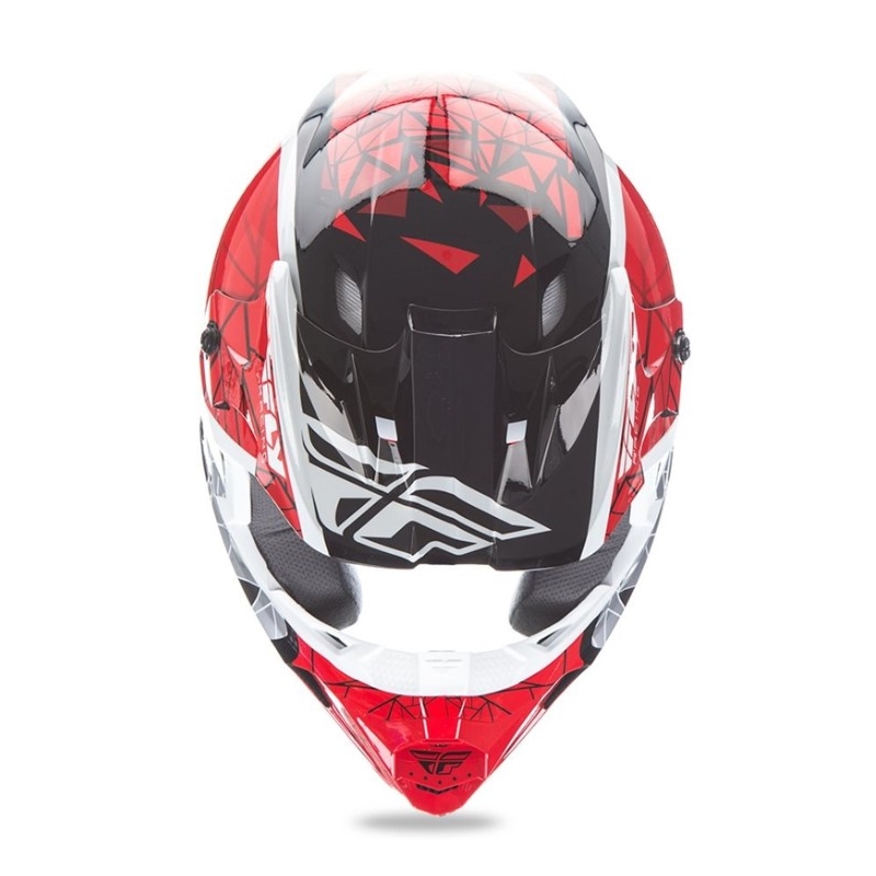 Kinder Motocross Helm FLY Racing Kinetic CRUX - USA rot-weiß-schwarz Ausverkauf
