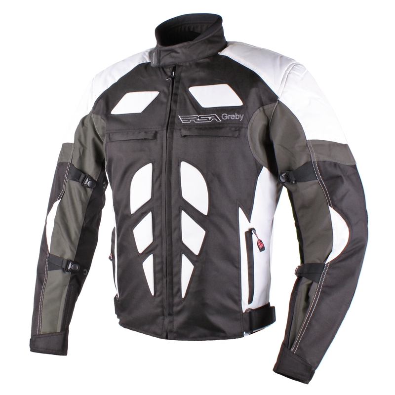 RSA Greby schwarz und weiß Motorradjacke Ausverkauf