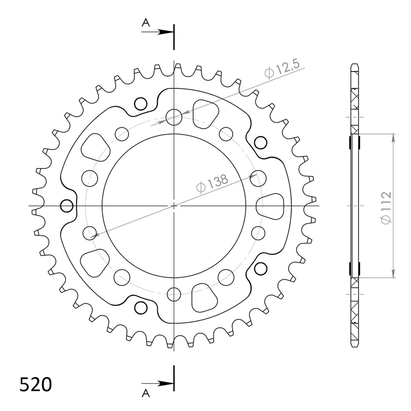 Kettenrad SUPERSPROX STEALTH gold 43T, 520
