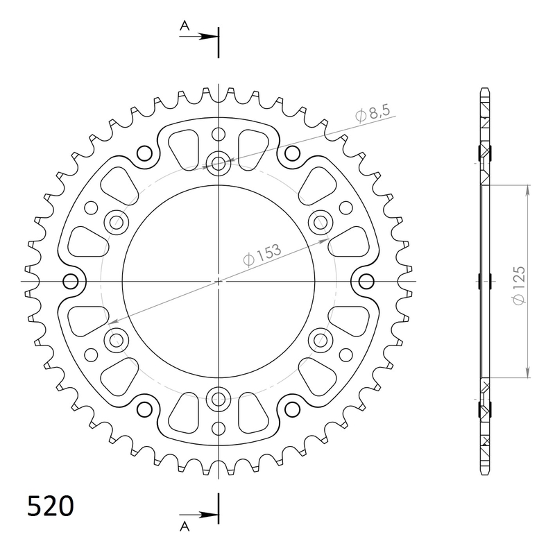 Kettenrad SUPERSPROX STEALTH rot 48T, 520