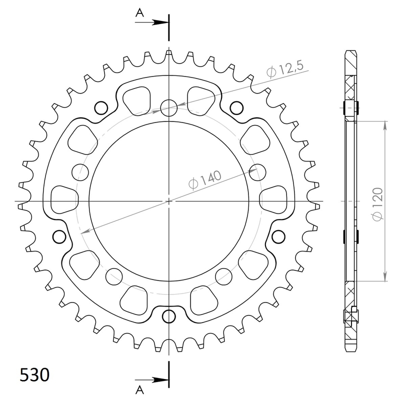 Kettenrad SUPERSPROX STEALTH gold 43T, 530