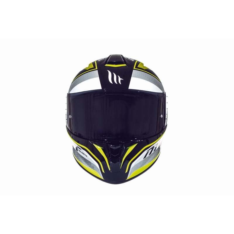 MT Targo Interact Integral-Motorradhelm weiß-fluo gelb