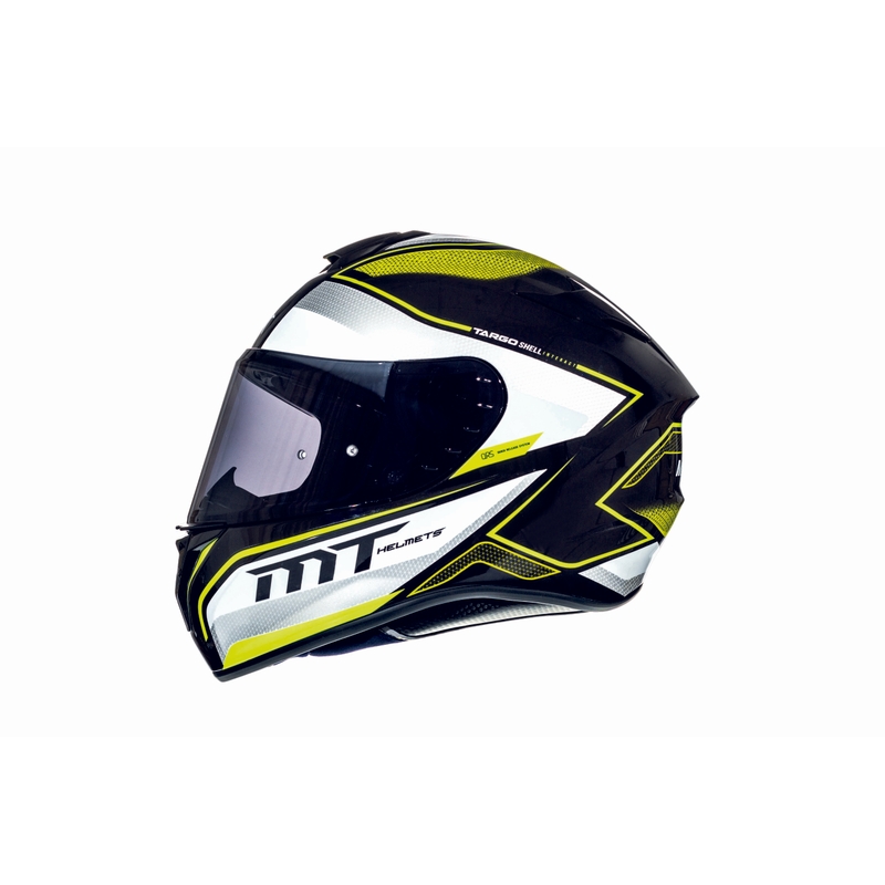 MT Targo Interact Integral-Motorradhelm weiß-fluo gelb