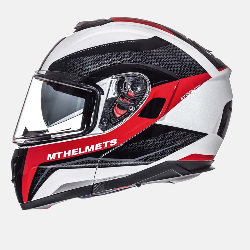 MT Atom Tarmac Motorradhelm weiß-schwarz-rot Ausverkauf