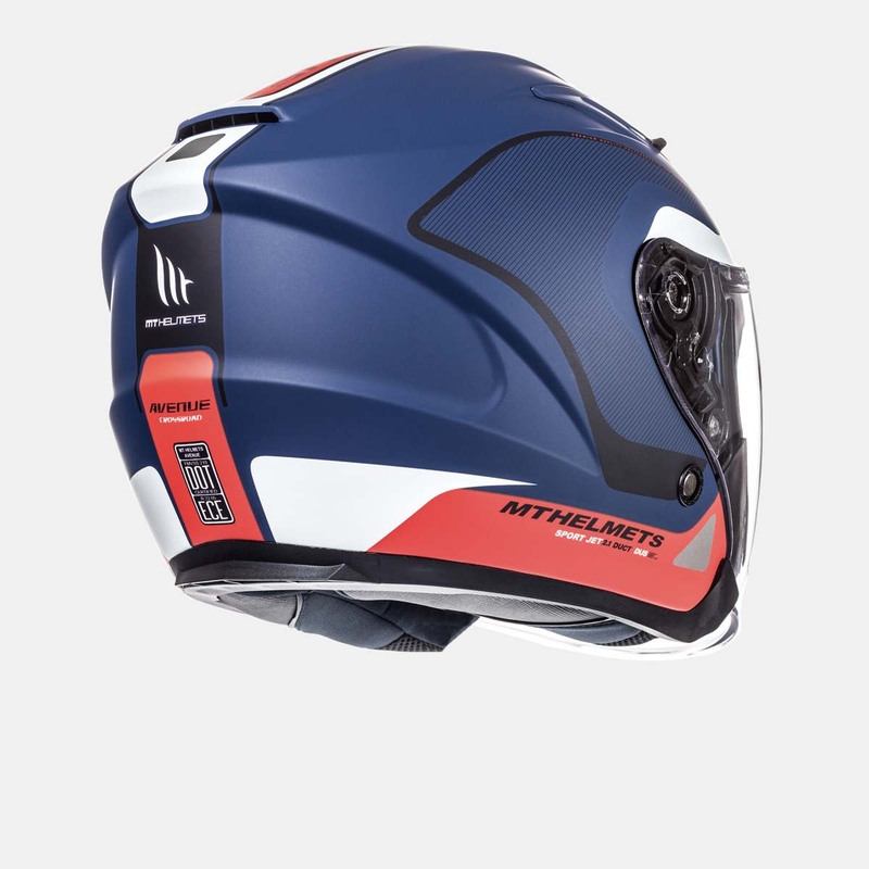 Offener Motorradhelm MT Avenue SV Crossroad blau matt-rot