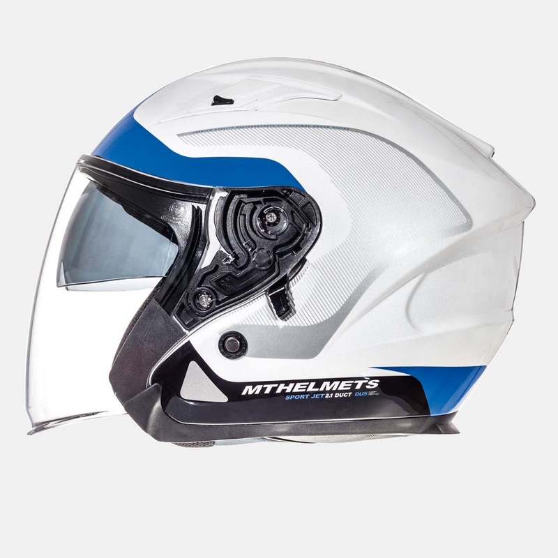 MT Avenue SV Crossroad offener Motorradhelm weiß und blau