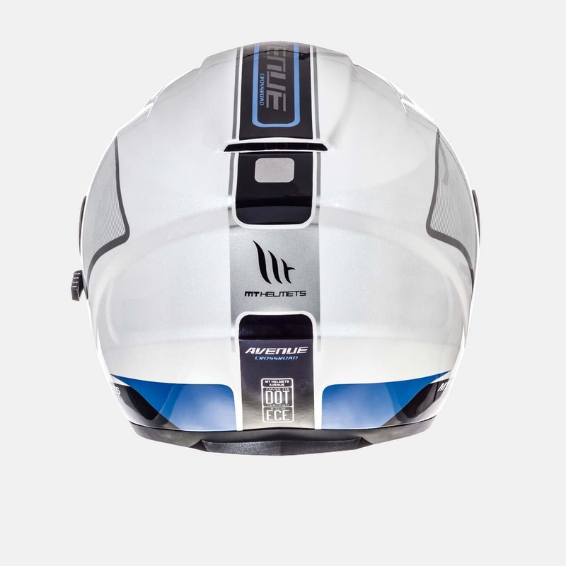 MT Avenue SV Crossroad offener Motorradhelm weiß und blau