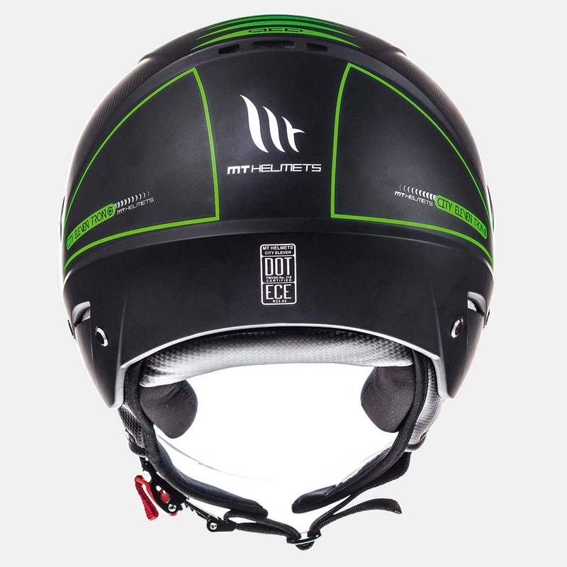 Motorradhelm Open MT City Eleven SV Tron Schwarz Matte Fluo Grün Ausverkauf