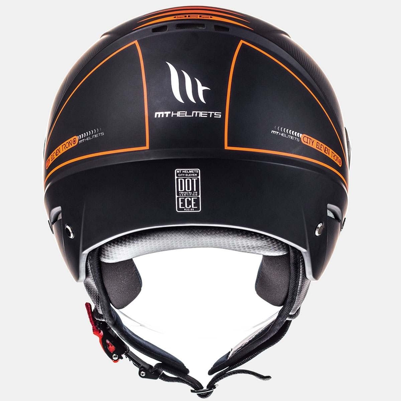Motorradhelm Open MT City Eleven SV Tron schwarz matt-fluo orange Ausverkauf