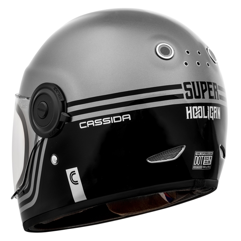Cassida Fibre Super Hooligan Integral-Motorradhelm schwarz-grau