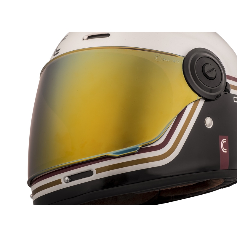 Cassida Fibre Super Hooligan Carat Integral Motorradhelm weiß-schwarz-rot-gold Ausverkauf
