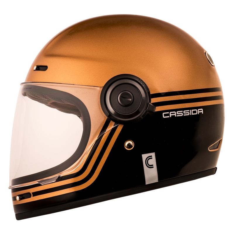 Cassida Fibre Super Hooligan integraler Motorradhelm schwarz und Kupfer Ausverkauf