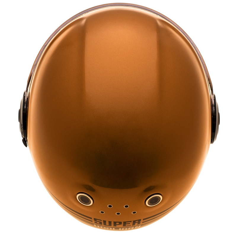 Cassida Fibre Super Hooligan integraler Motorradhelm schwarz und Kupfer Ausverkauf