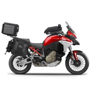 Complete set of SHAD TERRA TR40 adventure saddlebags and SHAD TERRA BLACK aluminium 37L topcase, including mounting kit SHAD Ducati Multistrada 1200 V4