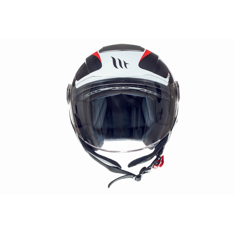 MT City Eleven SV Spark Schwarz-Weiß-Rot Open Motorradhelm Ausverkauf