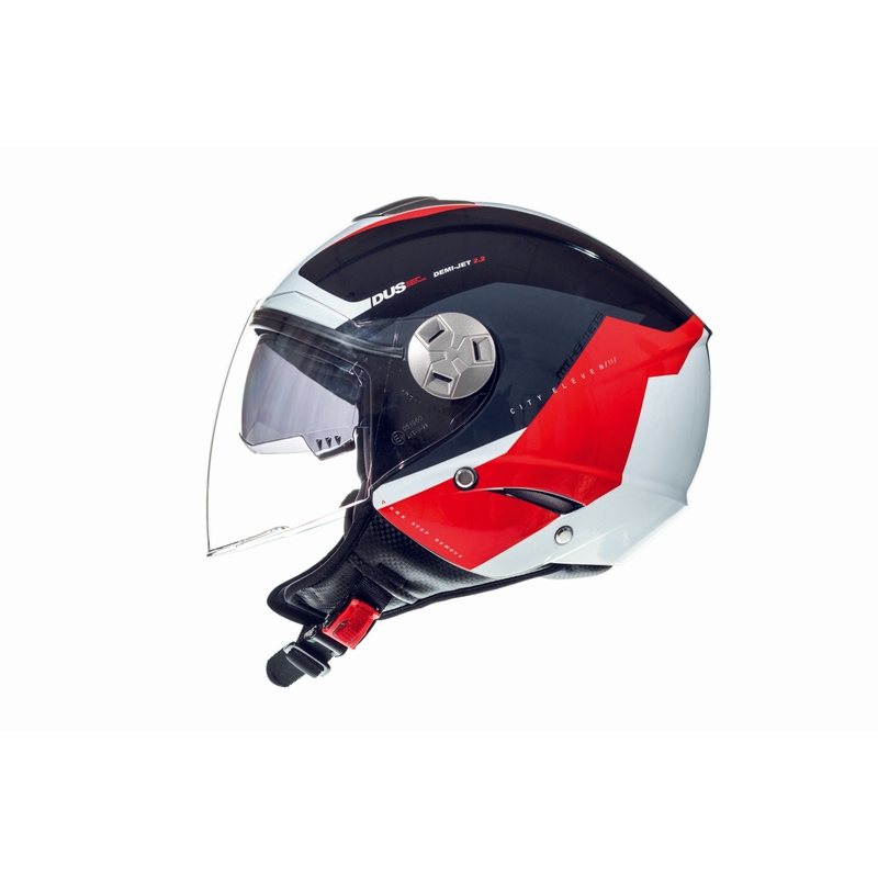MT City Eleven SV Spark Schwarz-Weiß-Rot Open Motorradhelm Ausverkauf