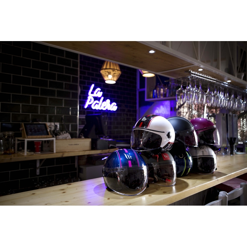 Motorradhelm Open MT Street Entire Blau-Fluo Pink Ausverkauf