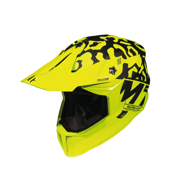 Motocross Helm MT Falcon Karson fluo gelb matt