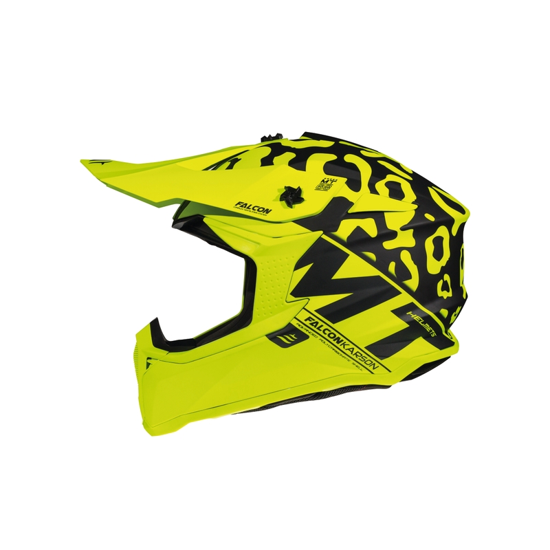 Motocross Helm MT Falcon Karson fluo gelb matt