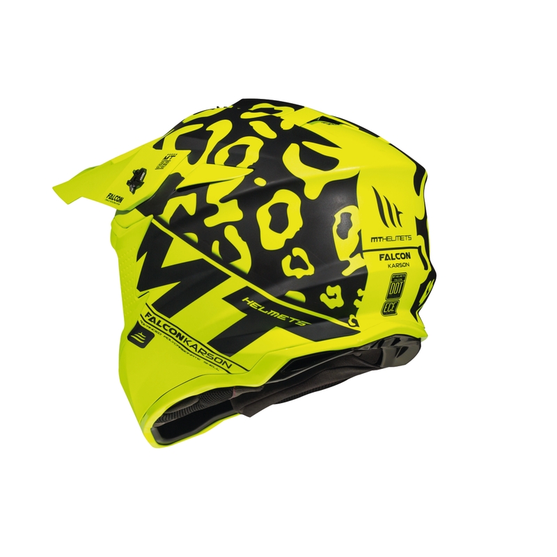 Motocross Helm MT Falcon Karson fluo gelb matt