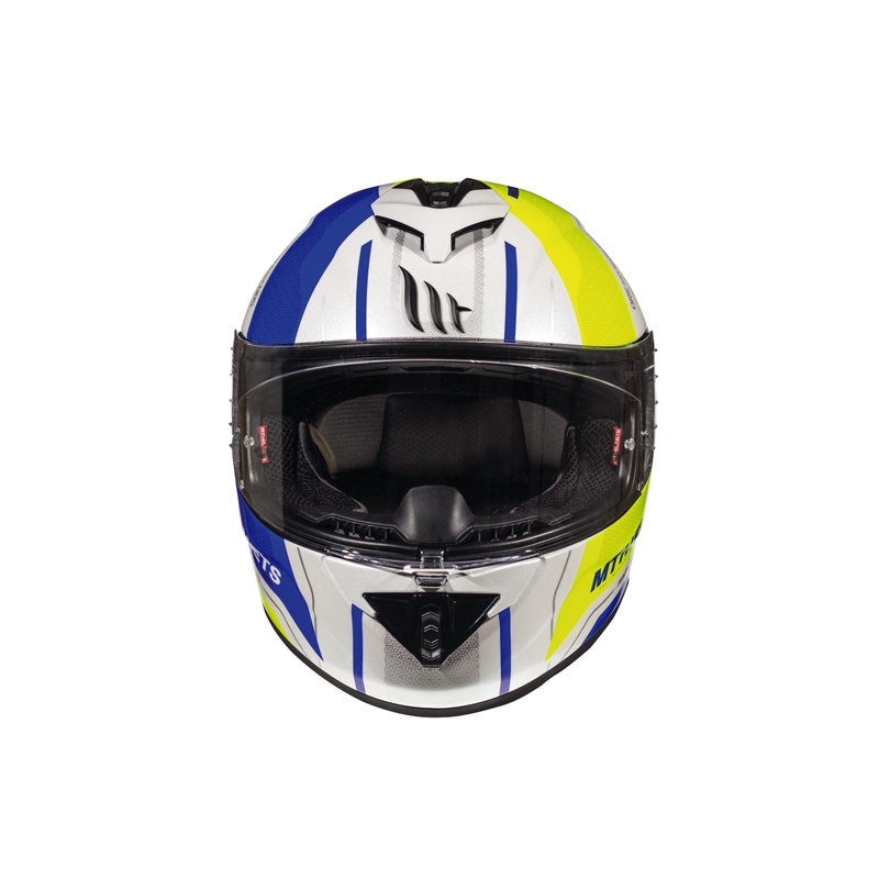MT Rapide Duel Integralhelm weiß-blau-fluo gelb