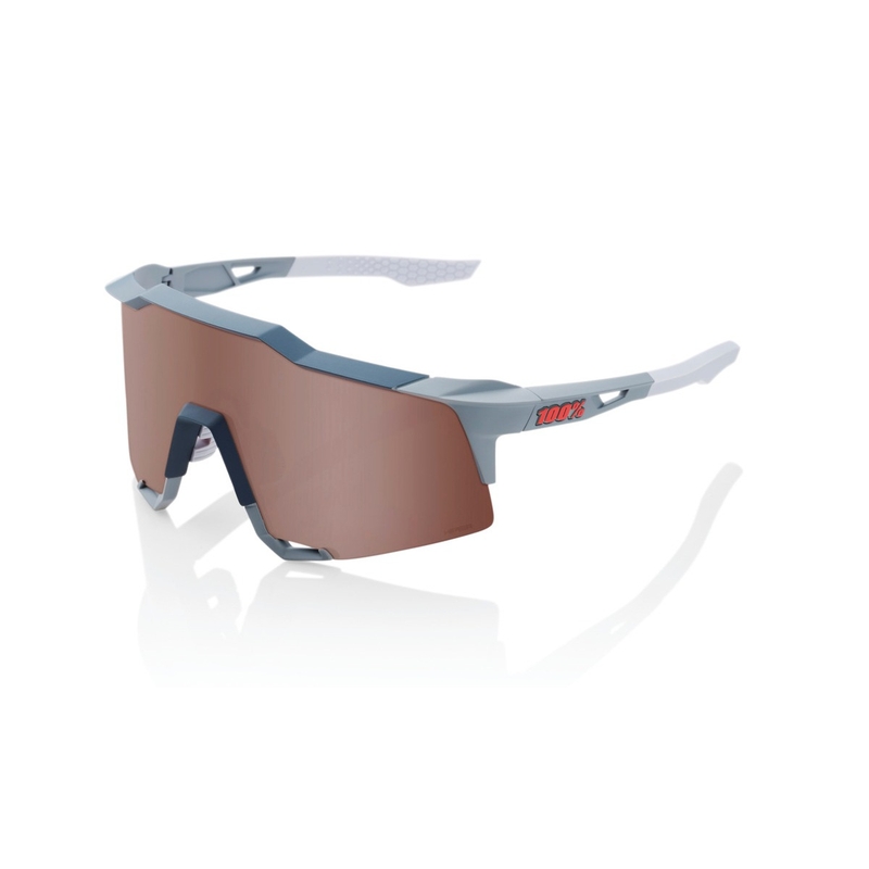 100% SPEEDCRAFT Soft Tact Stone Grey Sonnenbrille (HIPER Silberglas)