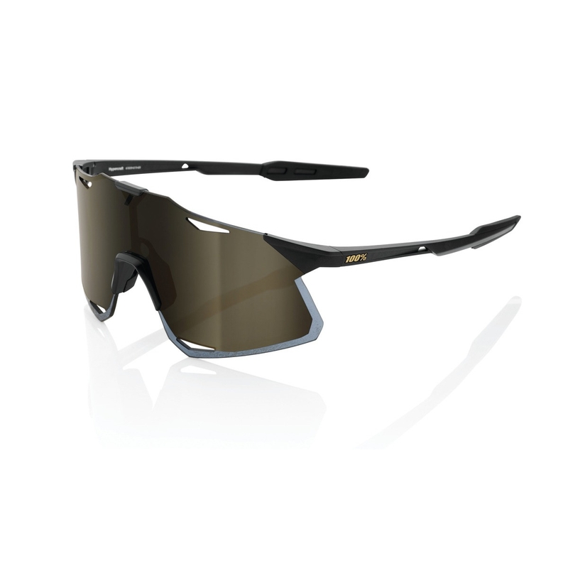 Sonnenbrille 100% HYPERCRAFT Mattschwarz schwarz (Goldglas)