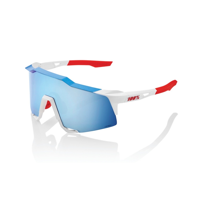 Sonnenbrille 100% SPEEDCRAFT TotalEnergies Team rot-weiß-blau (HIPER blau Glas)