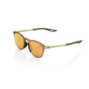 Sonnenbrille 100% LEGERE ROUND Matte Metallic Viperdae braun-grün (bronzefarbene Gläser)