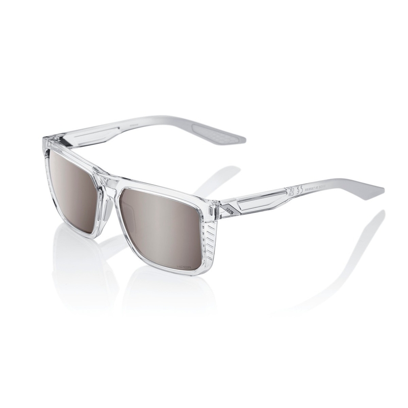 Sonnenbrille 100% RENSHAW Polished Crystal Haze transparent (HIPER silberne Gläser)