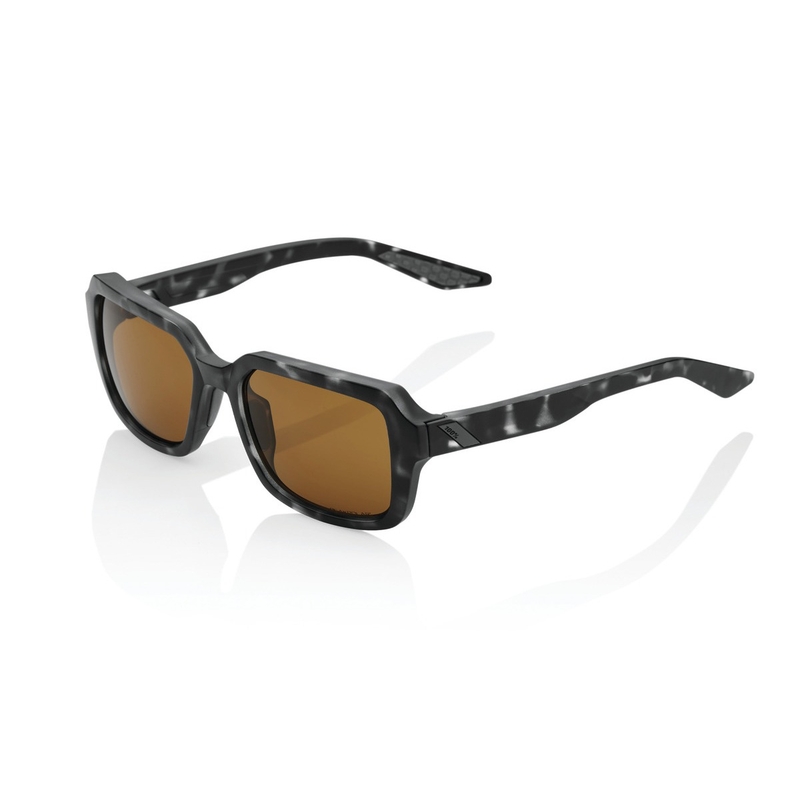 100% RIDELEY Matte Schwarze Havanna Graue Sonnenbrille (Bronzebrille)