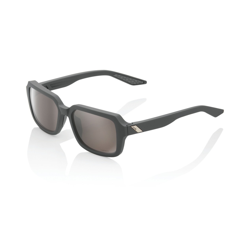 Sonnenbrille 100% RIDELEY Soft Tact Cool Grey (HIPER silberne Gläser)