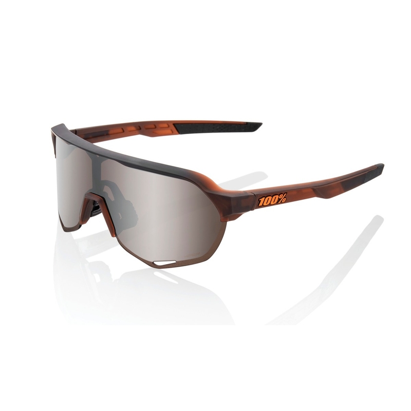 Sonnenbrille 100% S2 Matte Translucent Brown Fade braun (HIPER silberne Gläser)