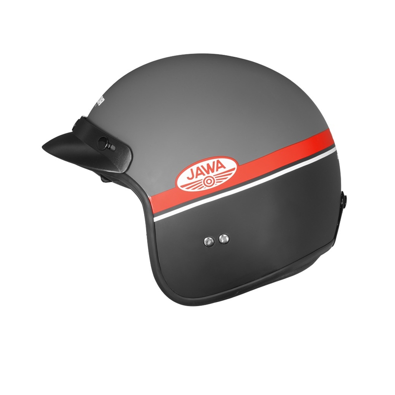 Offener Motorradhelm Cassida Oxygen Jawa OHC grau-rot-schwarz-weiß