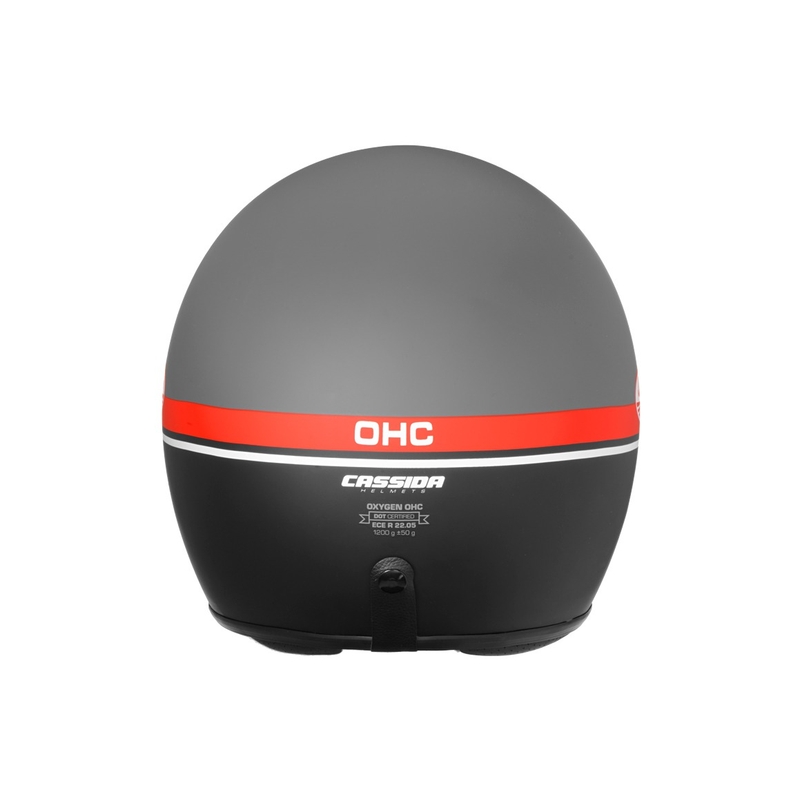 Offener Motorradhelm Cassida Oxygen Jawa OHC grau-rot-schwarz-weiß
