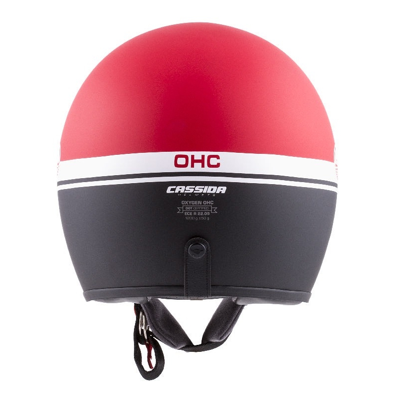 Offener Motorradhelm Cassida Oxygen Jawa OHC rot-schwarz-weiß
