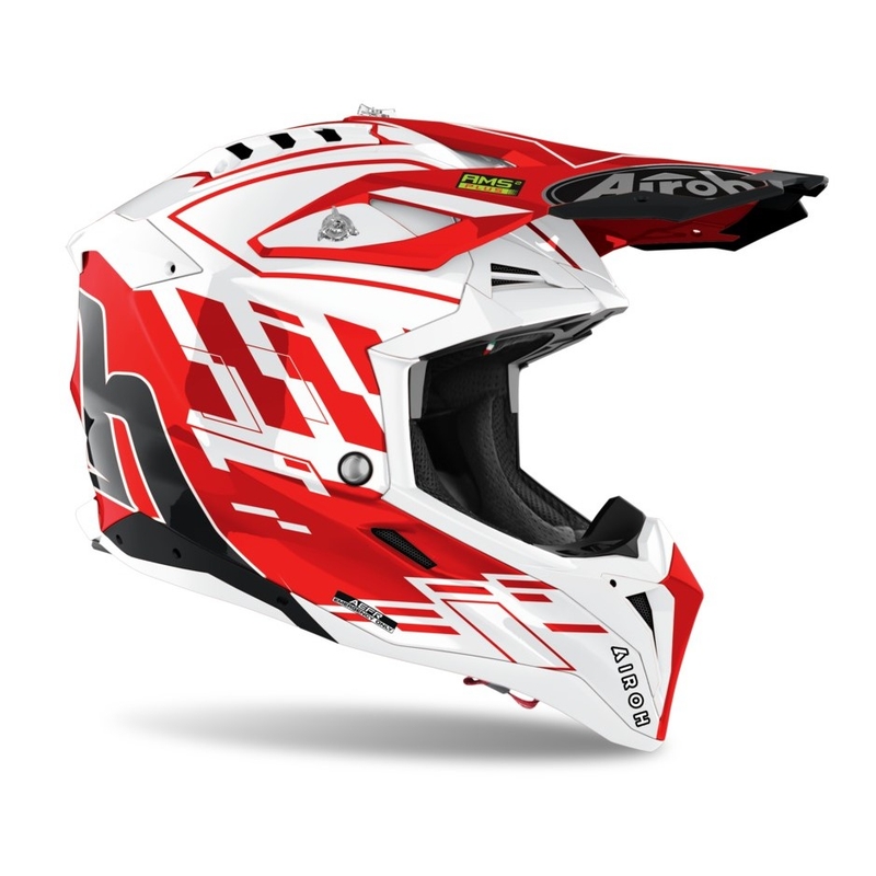 Motocross Helm Airoh Aviator 3.0 Rampage 2021 rot und weiß Ausverkauf
