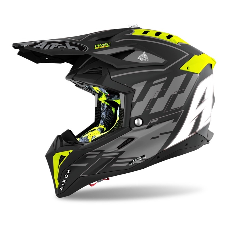 Motocross Helm Airoh Aviator 3.0 Rampage 2021 schwarz-grau-fluo gelb Ausverkauf