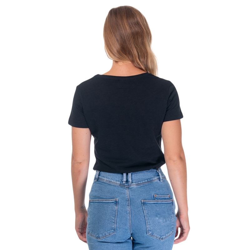 Damen-T-Shirt Meatfly Ladies MF Logo schwarz Ausverkauf