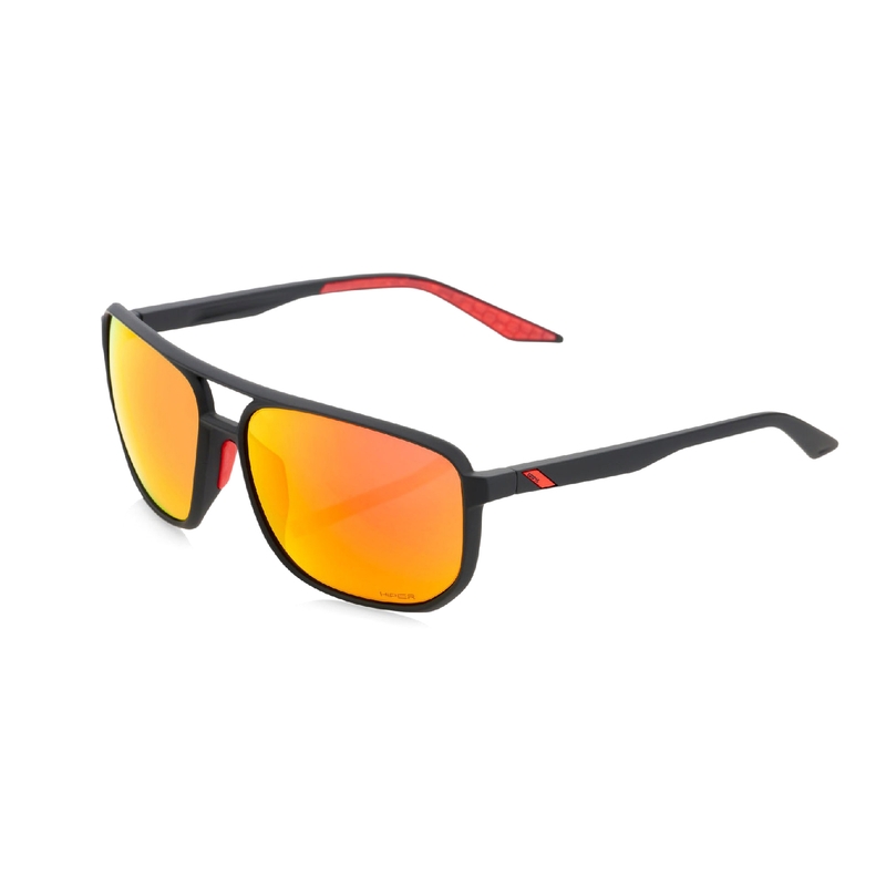 Sonnenbrille 100% KONNOR schwarz (HIPER rote Gläser)