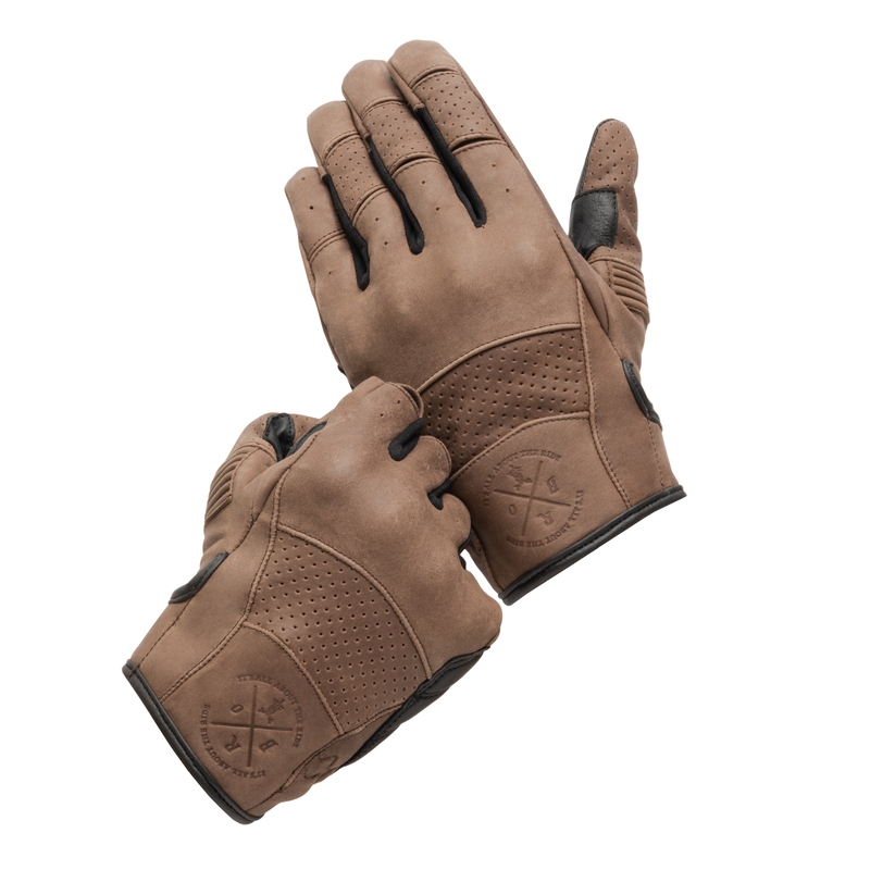 Damen-Motorradhandschuhe BROGER California Vintage Braun Ausverkauf
