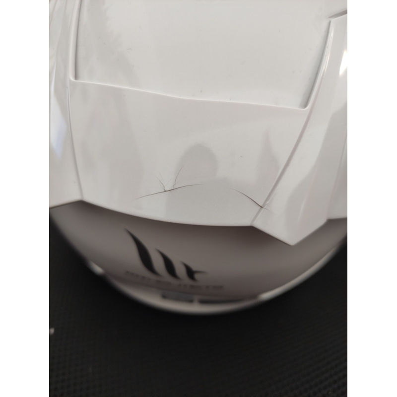 MT Revenge 2 Solid White Gloss Integral-Motorradhelm - Grad II