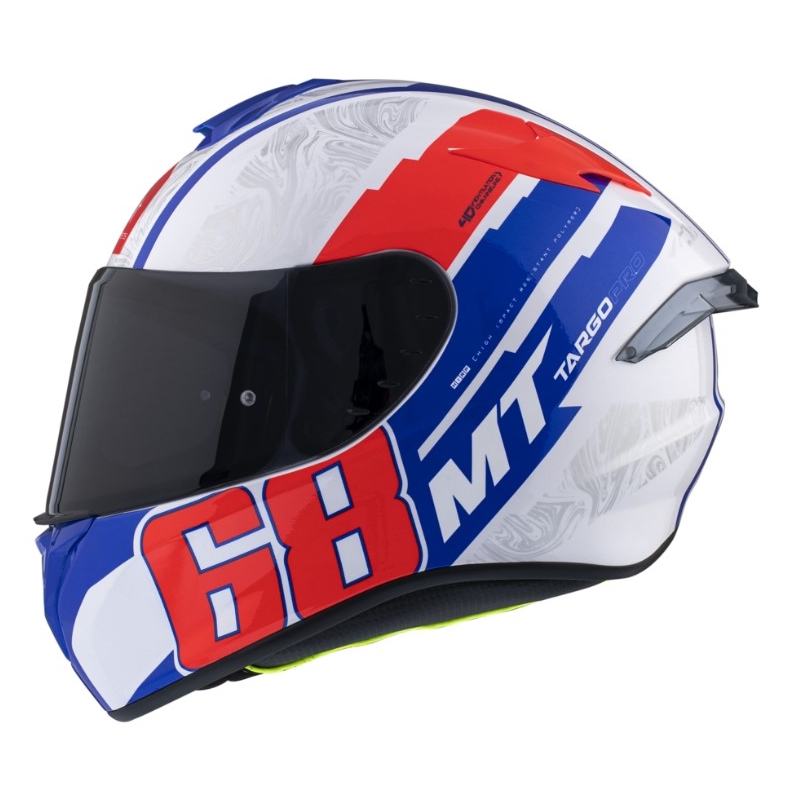 MT FF106 Pro Targo Pro Welcome A5 weiß-blau-roter Integral-Motorradhelm Ausverkauf