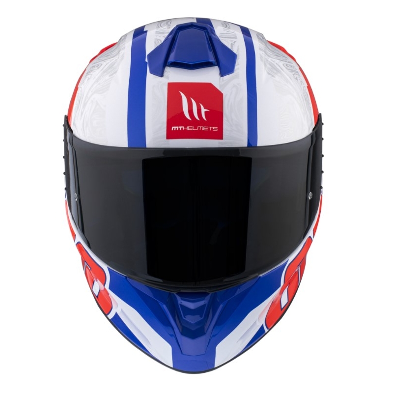 MT FF106 Pro Targo Pro Welcome A5 weiß-blau-roter Integral-Motorradhelm Ausverkauf