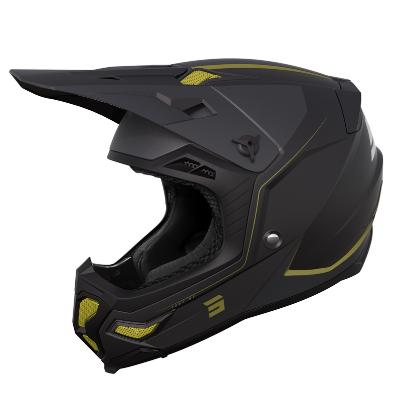 Motocross-Helm Shot Core Comp schwarz-gold